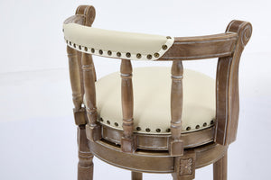 English Elm Bar Stools 26'' Leather Swivel Chair - Cozy, Durable Hardwood Design For Kitchen Or Dining Room W2195P290196