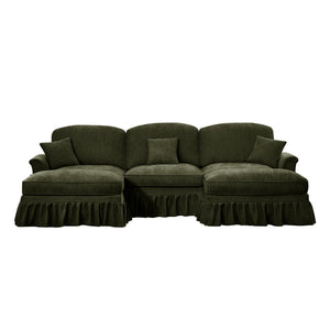 English Elm Classic Comfy Modular U-Shape Sectional Sofa - Elegant Chenille Couch With Flared Arms & Versatile Design W3041S00268