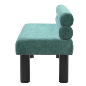 English Elm Upholstered Dining and Entryway Bench with Rubberwood Legs Padded Seat 300 Lb Capacity Black,Green N779P371712G