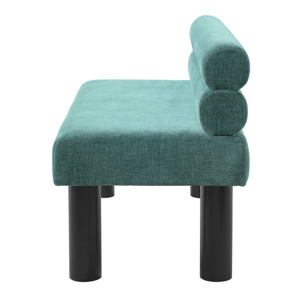 English Elm Upholstered Dining and Entryway Bench with Rubberwood Legs Padded Seat 300 Lb Capacity Black,Green N779P371712G