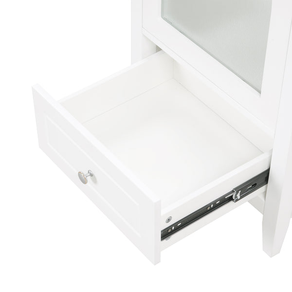 English Elm 20" Modern Bathroom Vanity With Sink, Soft-Close Glass Door, Drawer, Stylish Compact Design N725P185457K