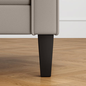 English Elm 78.75'' Slipcovered Faux Leather Sofa with High-Density Foam, Solid Wood Frame, Easy-Clean Finish Grey T3623P411320