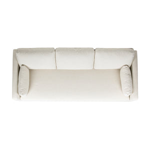 English Elm Jennifer Taylor Home - Knox 84" Modern Farmhouse Sofa in Flax White Linen — Feather-Down Foam, Removable Covers, Durable Fabric B2719P353145