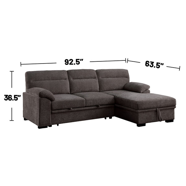 English Elm Chenille Reversible Sectional Sofa with Ottoman — Plush Tufted Chenille, Eucalyptus Frame Comfort Retreat Brown B016S00044