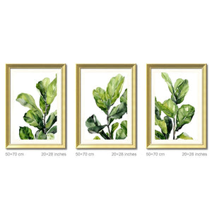 English Elm Set Of 3 Green Leaf Botanical Wall Art Prints – Modern Framed Decor For Living Room & Bedroom 20X28" T3976P383233-GIGA