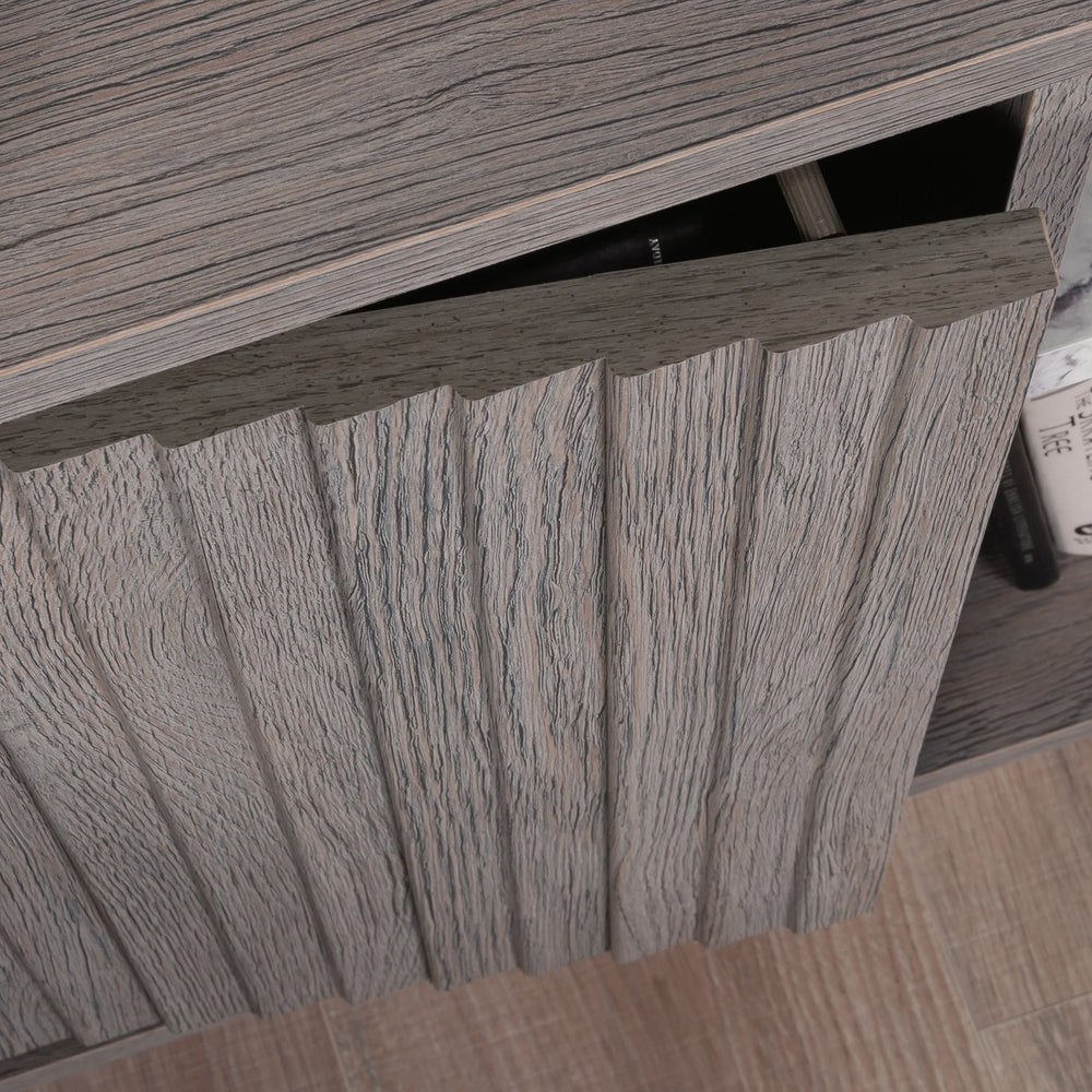 English Elm Night Stand - Stylish Brown Finish With Marble Accents, Compact Design, And Versatile Storage Solutions B356P367912