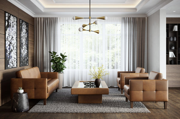 Sunpan Aries End Table - Stunning Metallic Accents with Industrial Grey Concrete for Indoor & Outdoor Use Marble Look / Black