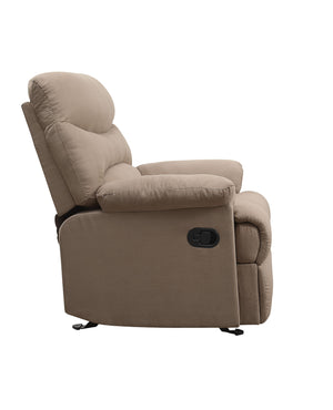 English Elm Arcadia Plush Microfiber Motion Recliner with Pillow-Top Arms, Smooth Latch Mechanism for Relaxation Light Brown 32 L x 31 W x 27 H B2726P256679