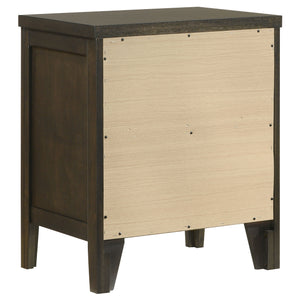 English Elm Clement Dark Cocoa Two-Drawer Nightstand with Brushed Nickel Hardware, Sturdy Wood, Versatile Style (26.25"H) B062P375568