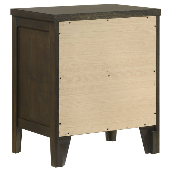 English Elm Clement Dark Cocoa Two-Drawer Nightstand with Brushed Nickel Hardware, Sturdy Wood, Versatile Style (26.25"H) B062P375568