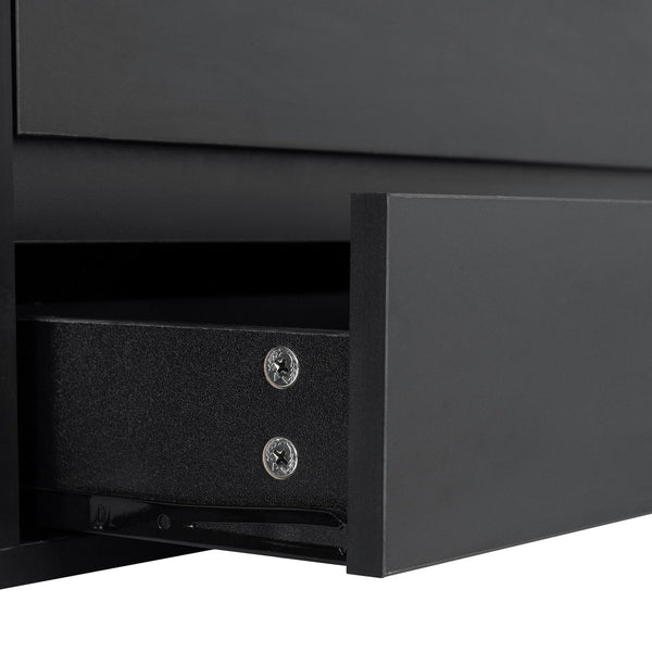 English Elm ON-TREND Modern APP-Controlled LED TV Stand for TVs up to 105" with Faux Marble Top, Tempered Glass Doors, Ample Storage, Cable Management, and High Load Capacity for Living Room Entertainment Center Black N721P171537B