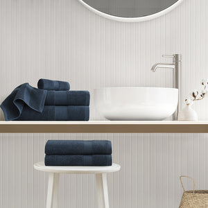 JLA Home Comfort Spaces - 500GSM Plush 6pc Towel Set Crafted from 100% Turkish Cotton for Spa Softness, Quick-Dry, Oeko-Tex Safe Navy AM73-0236