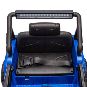 English Elm 12v Kids Electric Ride on Truck with Parental Remote Four Wheel Suspension and Led Lights Blue W1578P187460