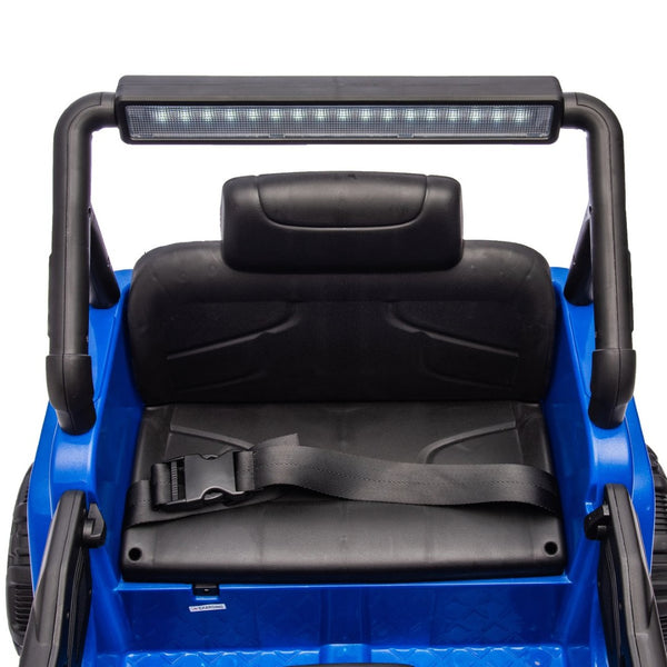 English Elm 12v Kids Electric Ride on Truck with Parental Remote Four Wheel Suspension and Led Lights Blue W1578P187460