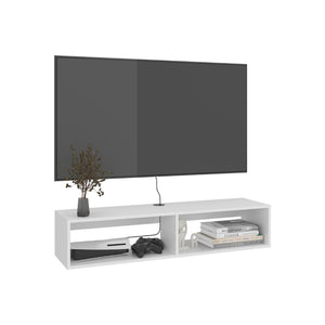 English Elm Entertainment Shelley Floating Wall Mounted Unit Open Shelves White Modern Living Room B092P474491
