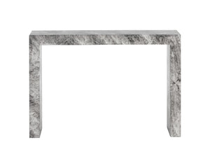 Sunpan Axle Console Table - Bold Concrete Design with Clean Lines for Modern Indoor and Outdoor Spaces Marble Look / Grey