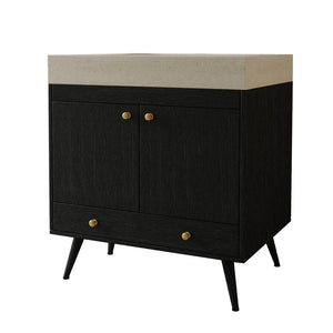 English Elm Contemporary Freestanding Bathroom Vanity Sintered Stone Top Ceramic Sink Floating Cabinet W3136S00061