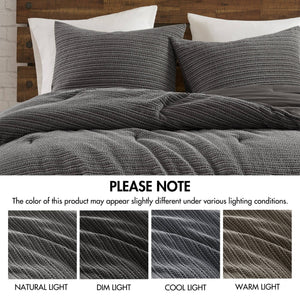 English Elm 3PCS King Comforter Set – Plush Washed Microfiber Comforter & Shams, Hypoallergenic 100% Poly Fill Luxury Charcoal 23 L x 21 W x 13 H B035P341107