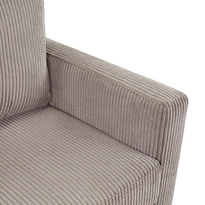 English Elm Twin Convertible Sofa Bed with Foldable Side Table, USB Ports, Storage Pocket & Lumbar Pillows for Small Spaces Grey+Brown N719S002030D