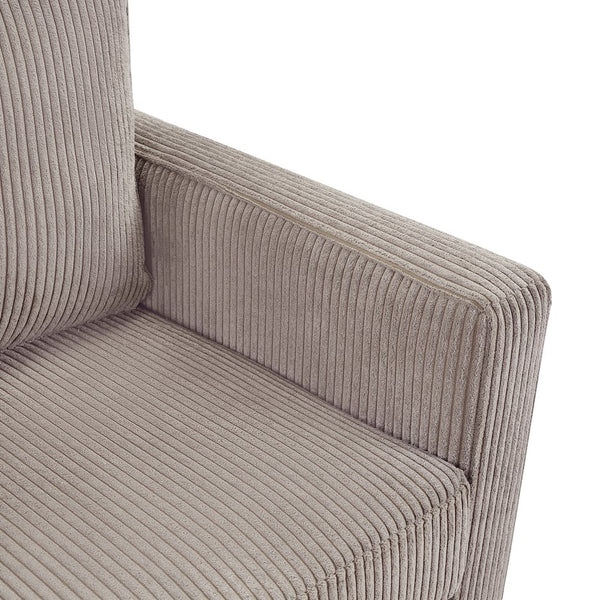 English Elm Twin Convertible Sofa Bed with Foldable Side Table, USB Ports, Storage Pocket & Lumbar Pillows for Small Spaces Grey+Brown N719S002030D