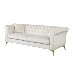 English Elm 102 Inch Linen Modular Sectional Sofa with Hidden Storage and Cloud Cushion Comfort Beige W1099S00172