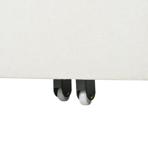 English Elm Convertible Pull Out Sofa Bed Queen Size with Steel Frame, Dual Armrests, Chenille Sleeper Couch with Storage and Casters Beige W3163P269692