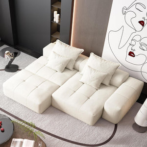 English Elm Modern Oversized Modular Sectional Sofa With Soft Chenille Fabric, Customizable Layout & 4 Pillows W1885S00057