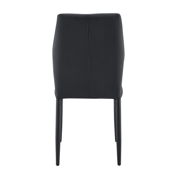 English Elm Set of 3 Ergonomic Pu Leather Dining Chairs with Metal Frame and Foam Cushion W1151P442911