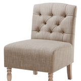 Madison Park Lola Transitional Tufted Armless Chair FPF18-0172 Beige