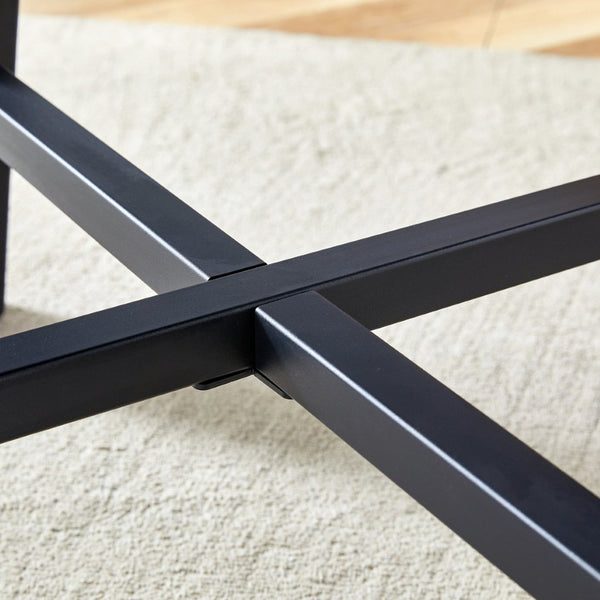 English Elm Table 5-Piece Modern Minimalist Dining Set With 42-Inch Round Walnut Top & Brown Techno-Fabric Chairs W1151S04090-GIGA