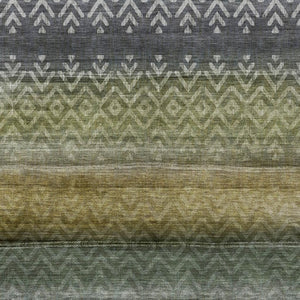 HomeRoots 9' Geometric Washable Area Rug in Green and Gold – Stylish, Durable, Indoor/Outdoor Versatility! 630043