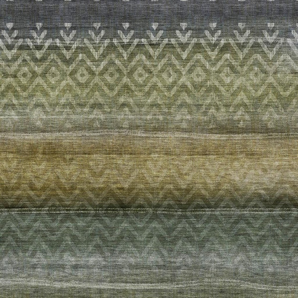 HomeRoots 10' Green and Gold Geometric Washable Area Rug for Indoor/Outdoor Use – Stylish & Durable Design! 630044