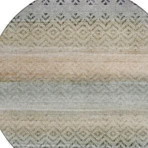 HomeRoots 8' Gray and Copper Geometric Washable Area Rug - Stylish, Durable, Perfect for Indoor & Outdoor Use! 630047