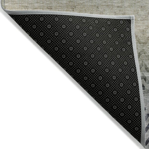 HomeRoots 8' Gray and Copper Geometric Washable Area Rug - Stylish, Durable, Perfect for Indoor & Outdoor Use! 630047