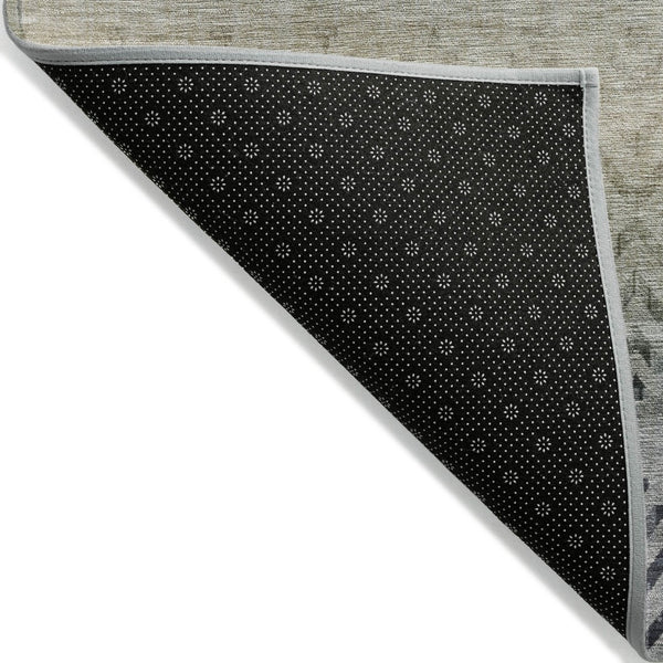 HomeRoots 8' Gray and Copper Geometric Washable Area Rug - Stylish, Durable, Perfect for Indoor & Outdoor Use! 630047