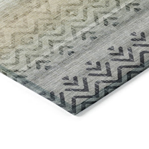 HomeRoots 8' Gray and Copper Geometric Washable Area Rug - Stylish, Durable, Perfect for Indoor & Outdoor Use! 630047