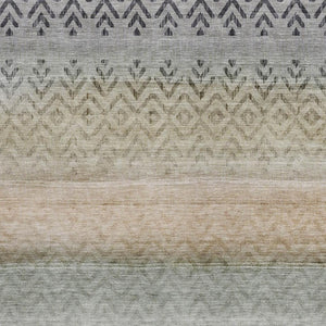 HomeRoots 8' X 10' Gray and Copper Geometric Area Rug - Washable, Durable, Stylish for Indoor & Outdoor Use 630048