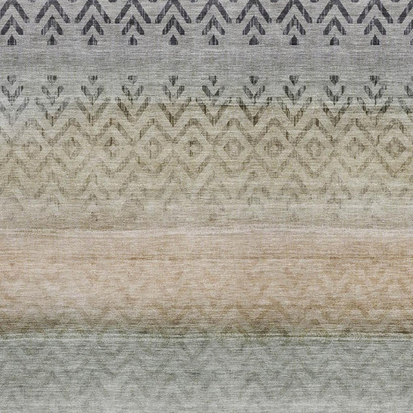 HomeRoots 8' X 10' Gray and Copper Geometric Area Rug - Washable, Durable, Stylish for Indoor & Outdoor Use 630048