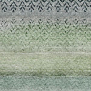 HomeRoots 9' Teal Blue and Green Geometric Area Rug - Washable, Durable, Indoor/Outdoor, Modern Design, Versatile 630055