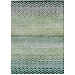 HomeRoots 9' Teal Blue and Green Geometric Area Rug - Washable, Durable, Indoor/Outdoor, Modern Design, Versatile 630055