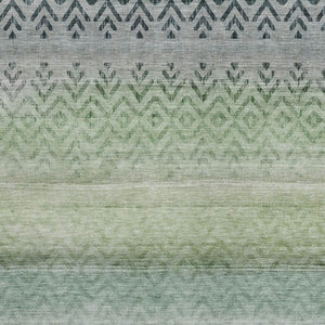 HomeRoots 10' Vibrant Teal Blue & Green Geometric Washable Area Rug – Stylish Indoor/Outdoor Comfort & Durability 630056