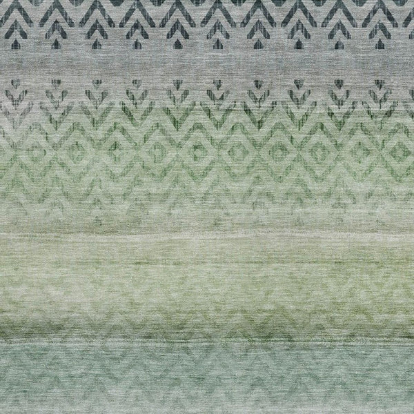 HomeRoots 10' Vibrant Teal Blue & Green Geometric Washable Area Rug – Stylish Indoor/Outdoor Comfort & Durability 630056