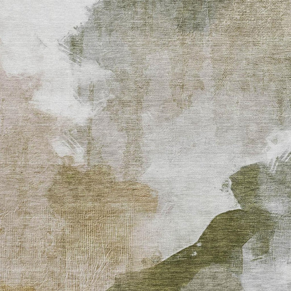 HomeRoots 9' X 12' Green and Gold Abstract Area Rug - Stylish, Washable, Durable for Indoor & Outdoor Spaces 630067