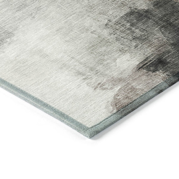 HomeRoots 8' X 10' Abstract Rust and Charcoal Rug - Washable, Durable, Stylish Indoor/Outdoor Solution for All Spaces 630072
