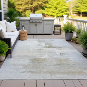 HomeRoots 9' X 12' Stylish Abstract Washable Area Rug for Indoor & Outdoor Use - Durable, Stain Resistant Design 630079