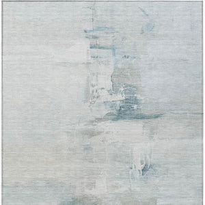 HomeRoots 8' X 10' Sky Blue & Gray Abstract Rug - Durable, Washable Indoor/Outdoor Area Rug for Modern Spaces 630084
