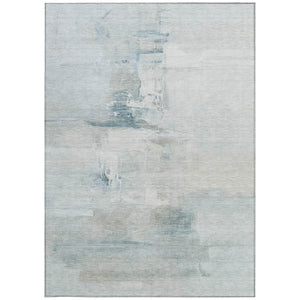 HomeRoots 9' X 12' Sky Blue & Gray Abstract Indoor/Outdoor Area Rug - Durable, Washable, Stylish for Any Space! 630085