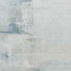 HomeRoots 9' X 12' Sky Blue & Gray Abstract Indoor/Outdoor Area Rug - Durable, Washable, Stylish for Any Space! 630085