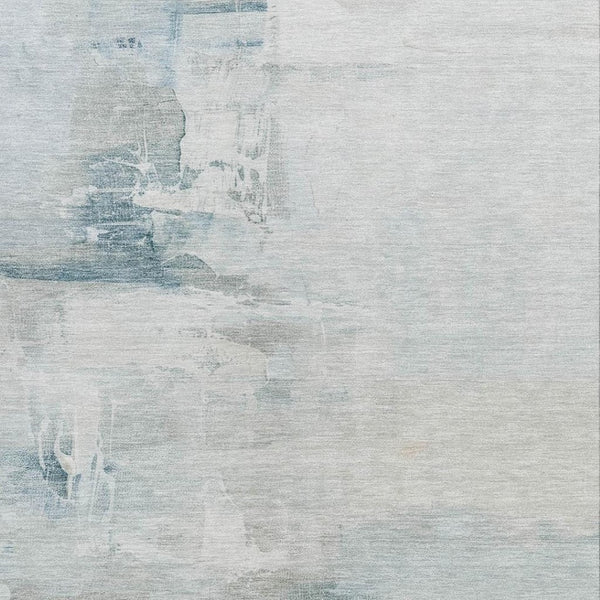HomeRoots 9' X 12' Sky Blue & Gray Abstract Indoor/Outdoor Area Rug - Durable, Washable, Stylish for Any Space! 630085