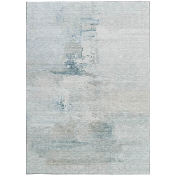 HomeRoots 10' Sky Blue and Gray Abstract Area Rug - Washable, Durable, Versatile for Indoor/Outdoor Use! 630086